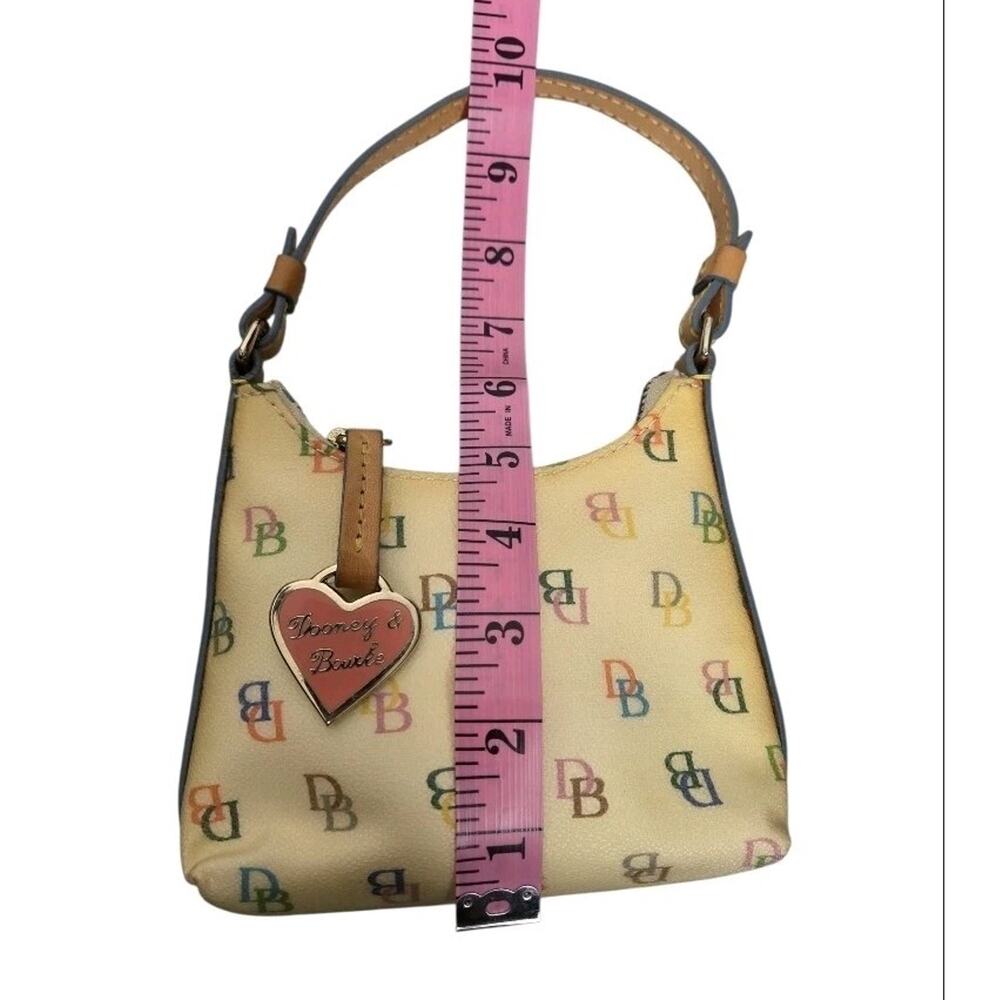 VTG Dooney & Bourke Y2K Micro Bag Rainbow Zip Multicolor DB Monogram - Picture 13 of 14